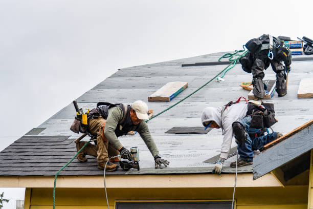 Professional Gutter Installation technician working in Bridgewater, IA